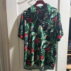 Men's Tropical Leaf Print Shirt